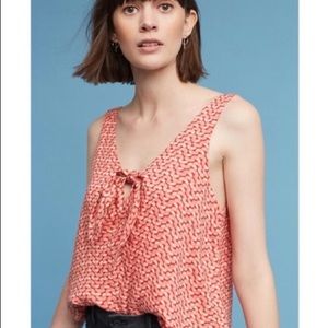 Anthropologie Maeve Verena Tie-Front Blouse